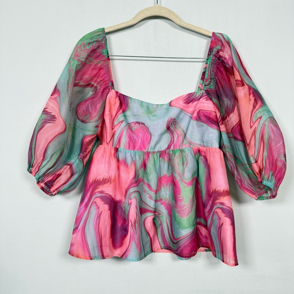 Amanda Uprichard Maisie Top in Mystic Print, Size M, Great Condition!